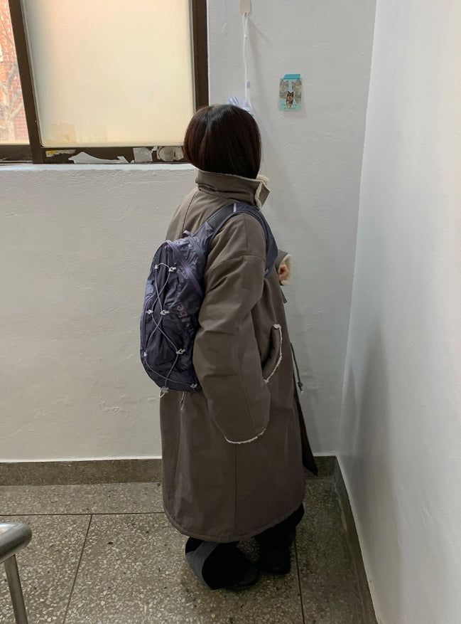 Panbi Wool Long Bomber Jacket