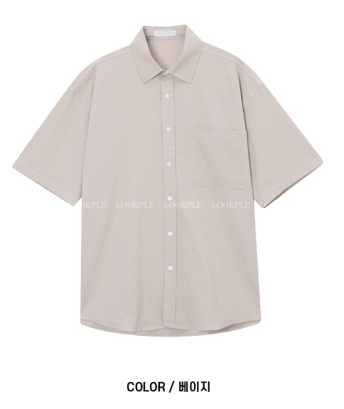 Cool Basic Semi-Over Short Sleeve Shirt