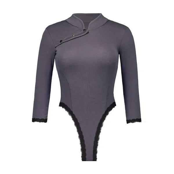 PETAL CHINESE TOP [CHARCOAL]