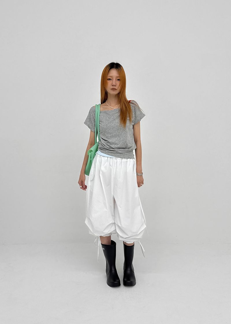[MADE] Tepo Dolman Boat Neck Short Sleeve Top