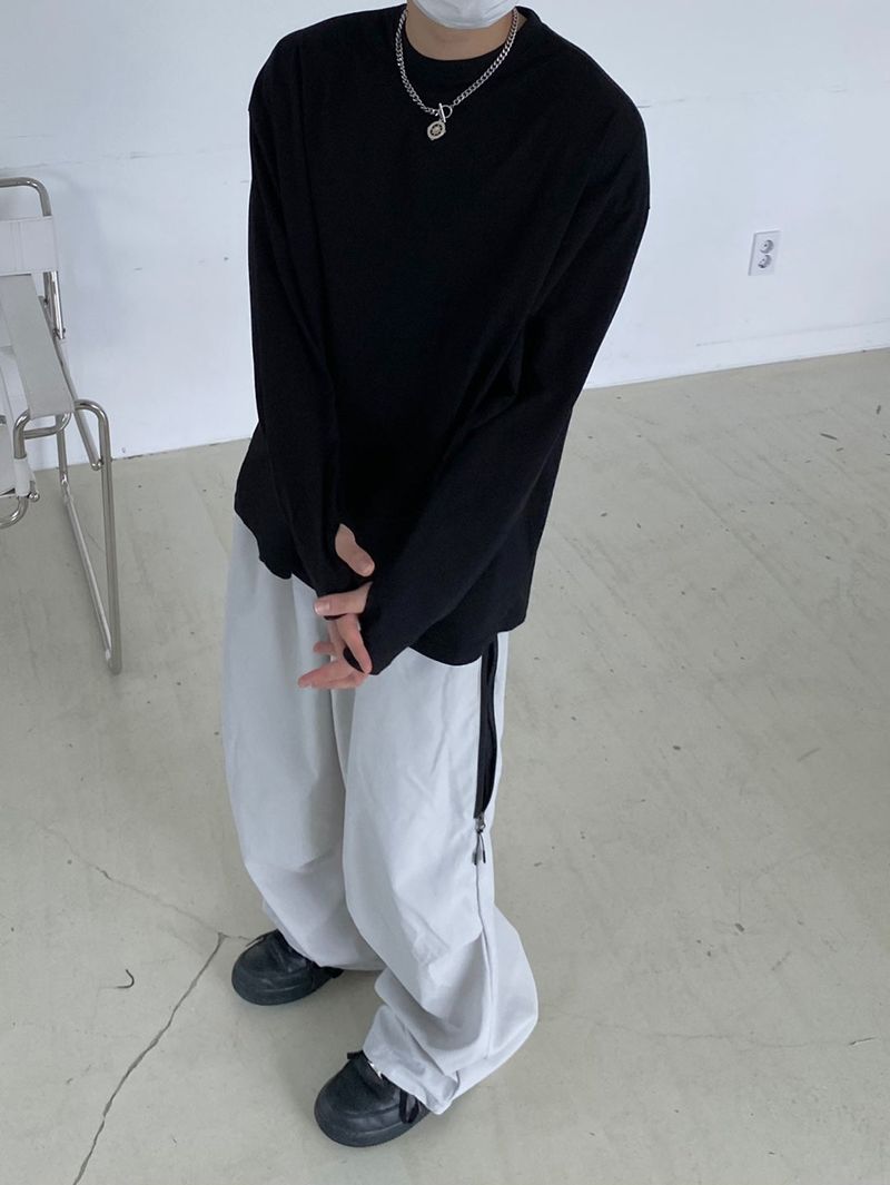 Color color zipper balloon pants 2C