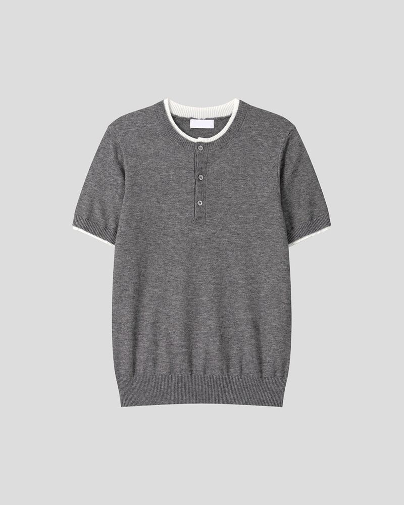 Eren Layered Henley Neck Knit