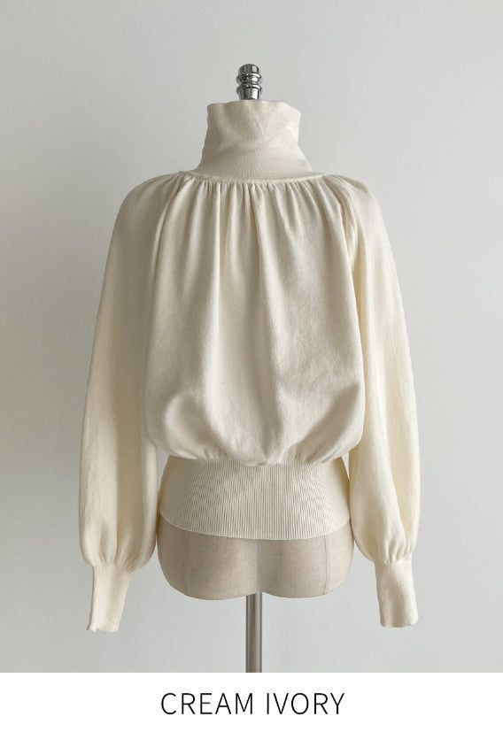Colb Puff Shirring Button Polar Knit
