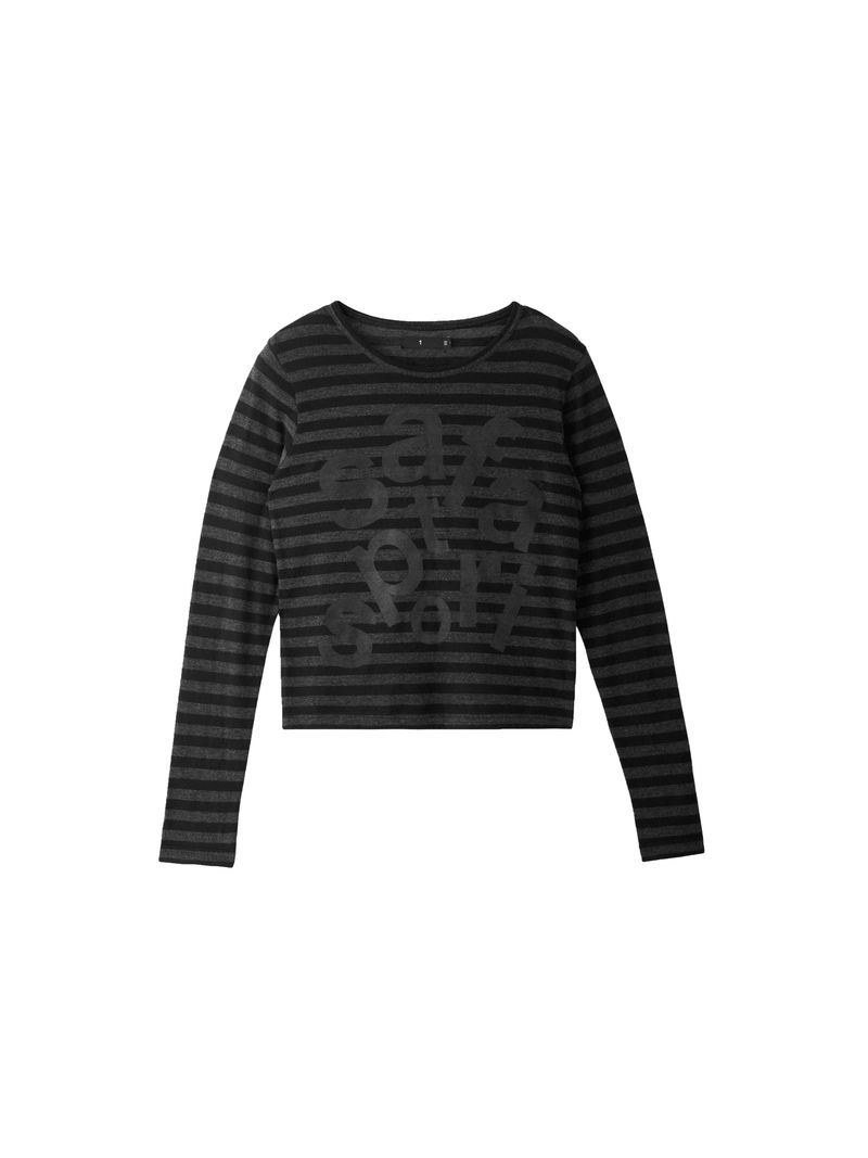 1/2 TICKETING STRIPE BORDER TEE (BLACK)