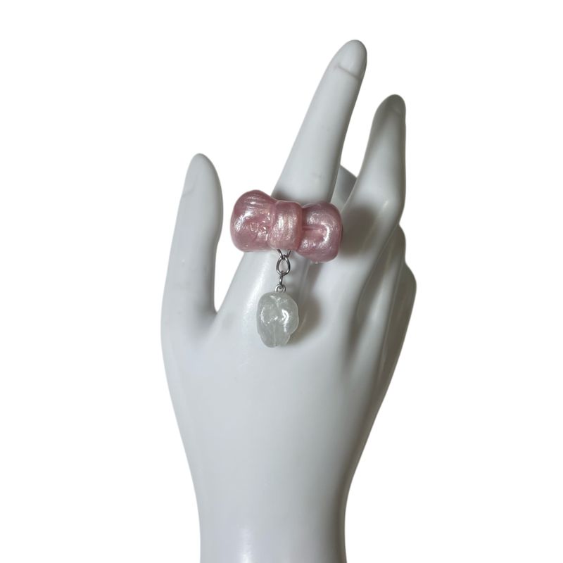 [MADE] Pink Ribbon Tooth Ring