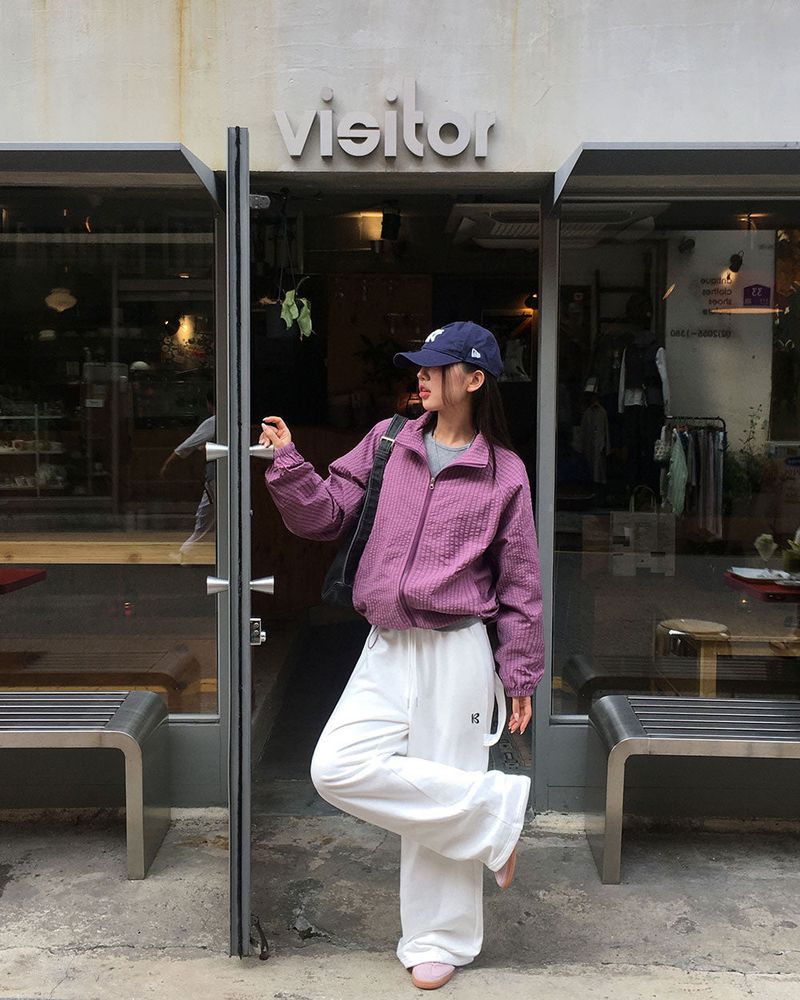 [ORIGINAL] Piping Half-Neck Windbreaker