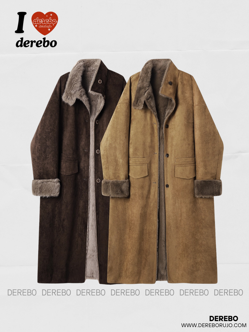 Modern Warm Suede Mustang Long Coat