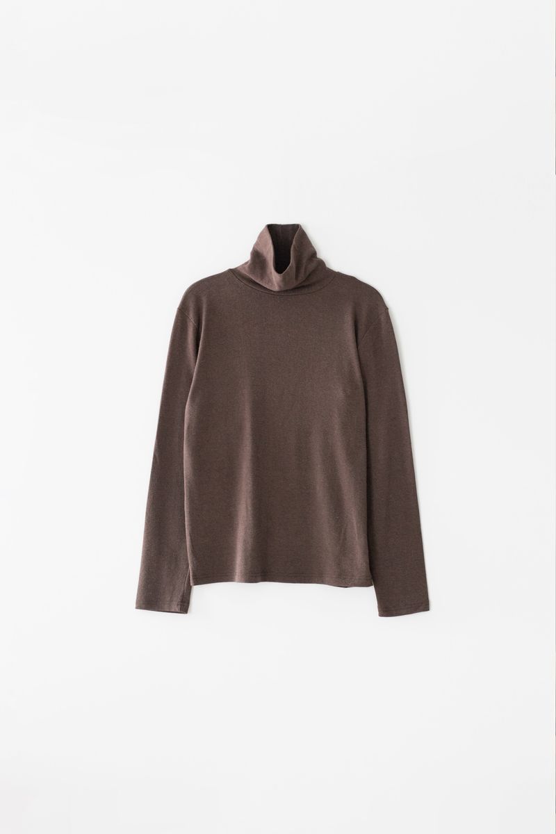 Basic turtle neck T-shirts (Brown)