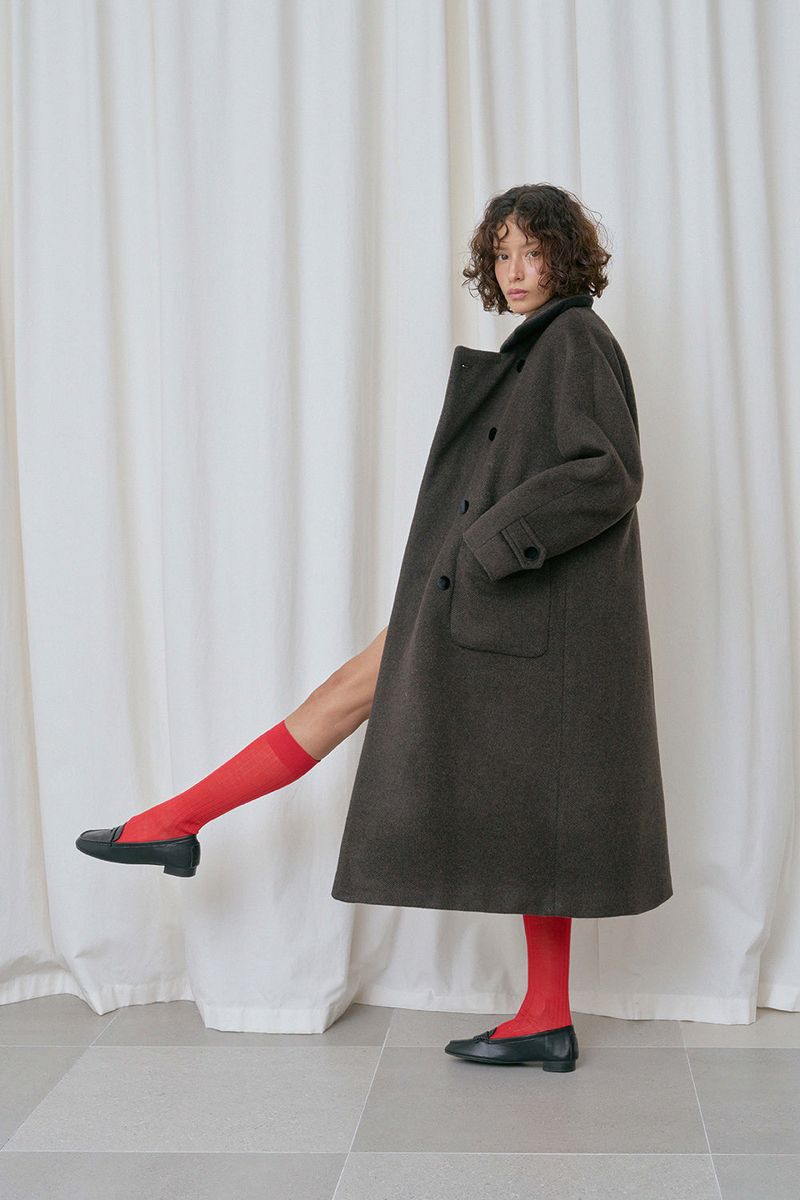 Herringbone double coat_brown