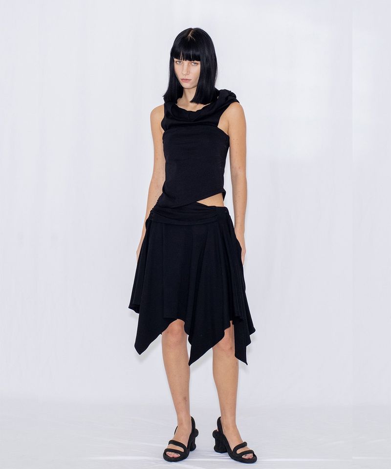 ASYMMETRIC DRAPE SKIRT