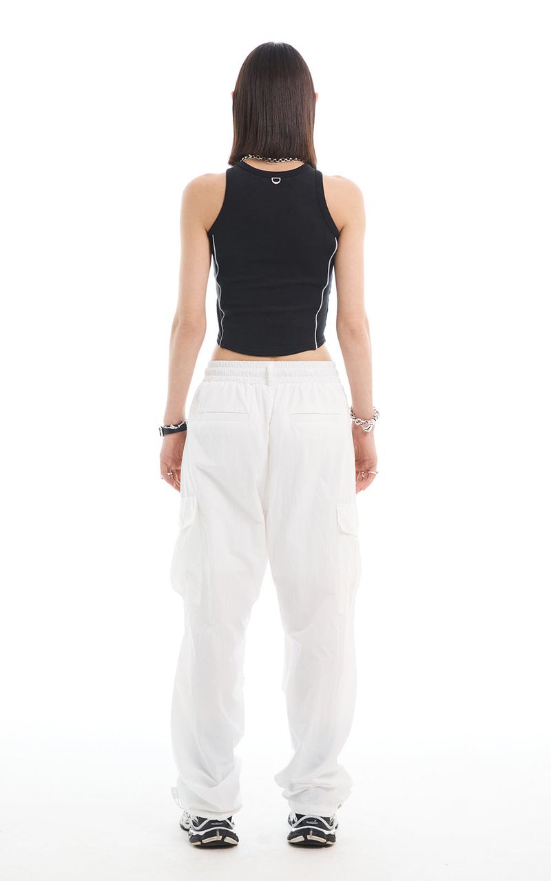 REFLECTIVE PIPING CROP TOP_BLACK