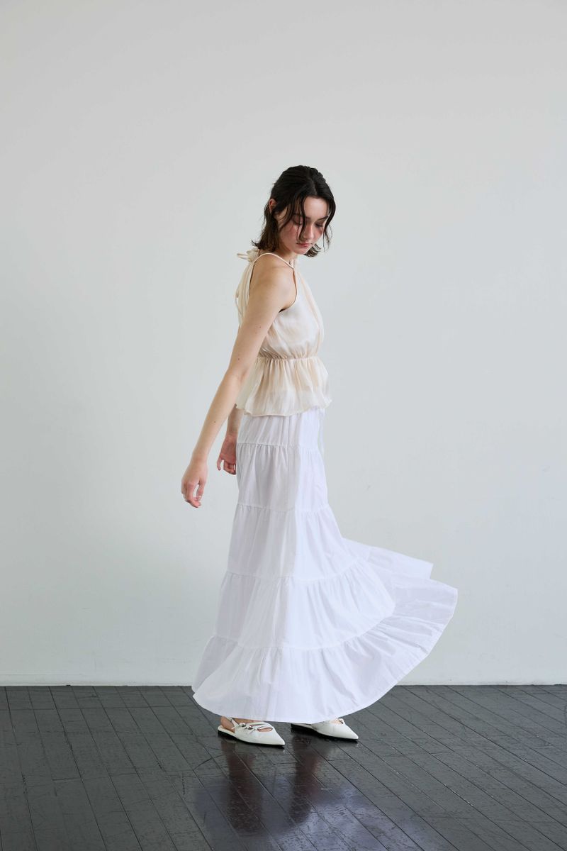 PEARL HALTERNECK TOP / IVORY