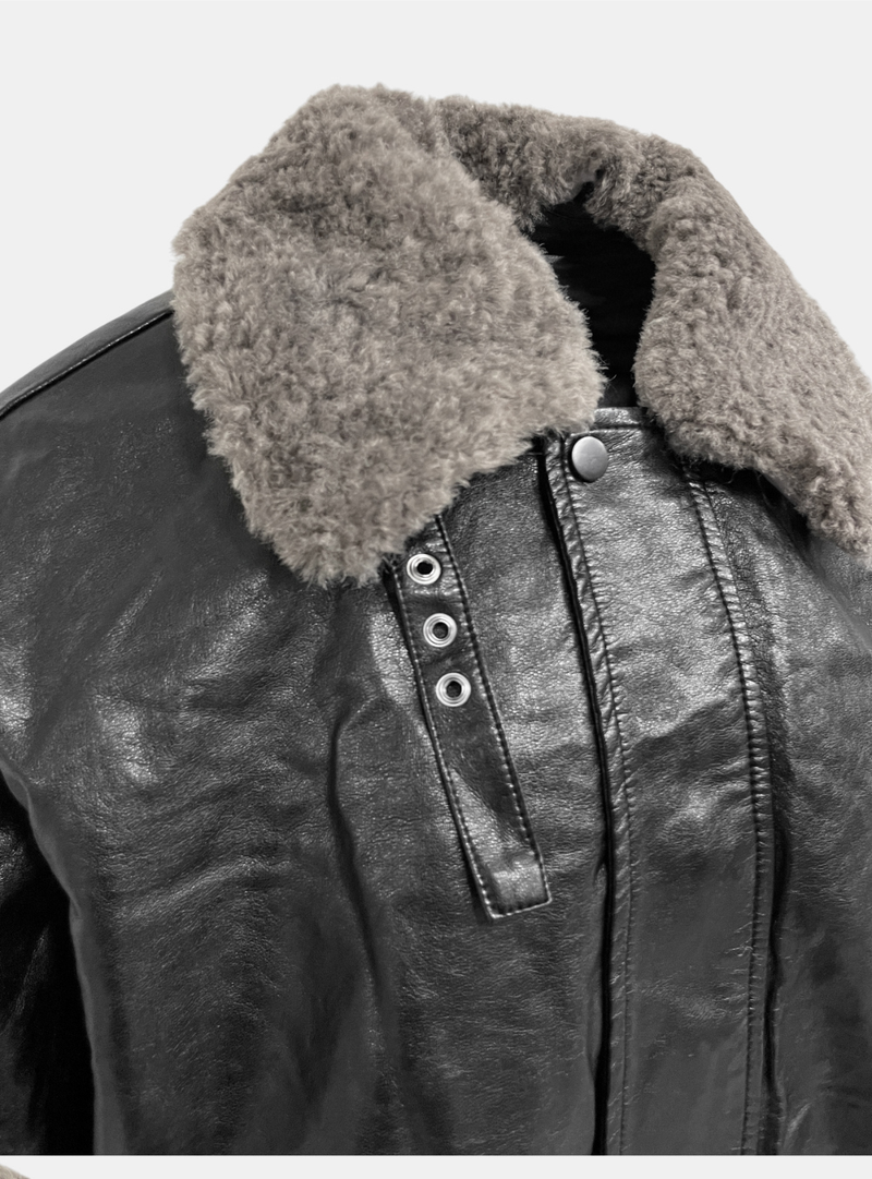 Chic Duffle Faux Leather Jumper