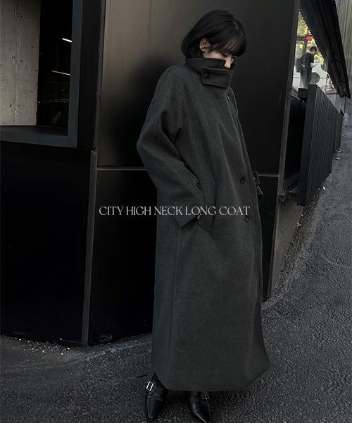 city high neck long coat (2color)