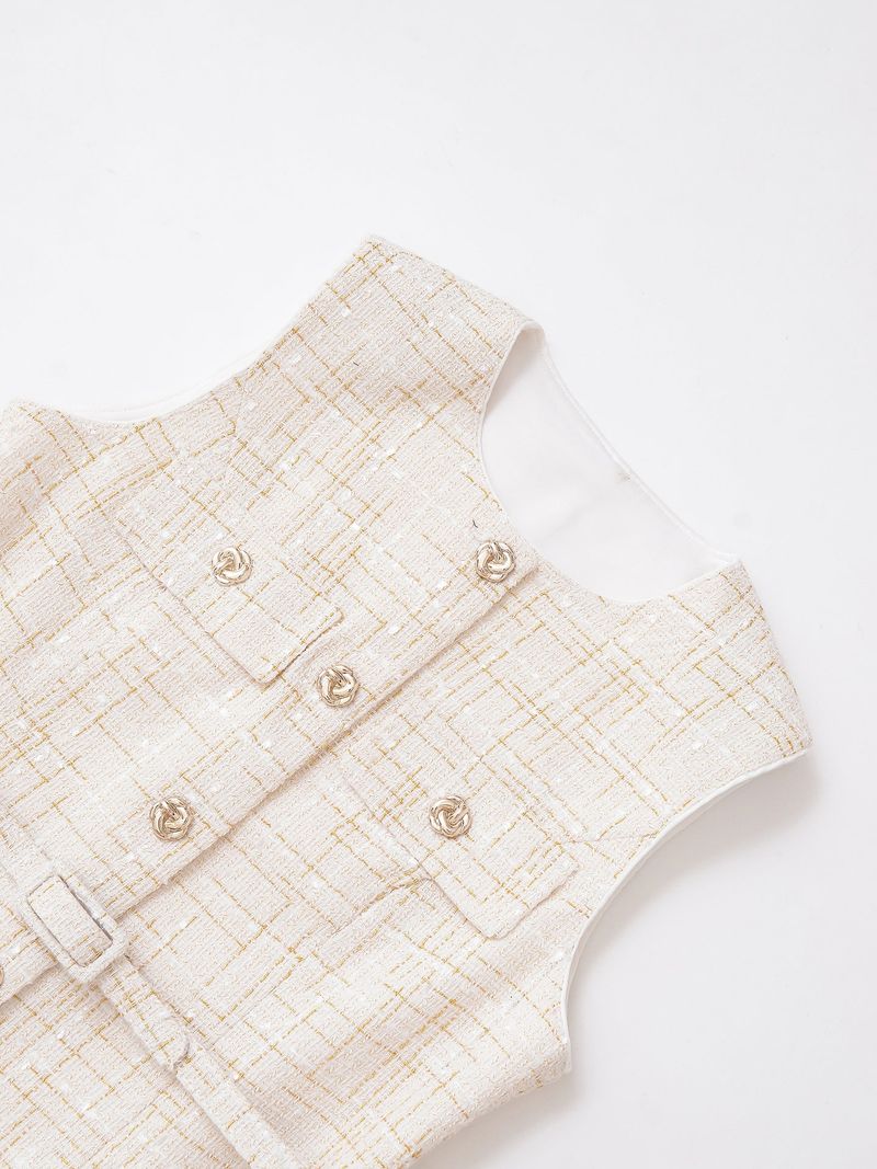Celie Tweed Belt Vest