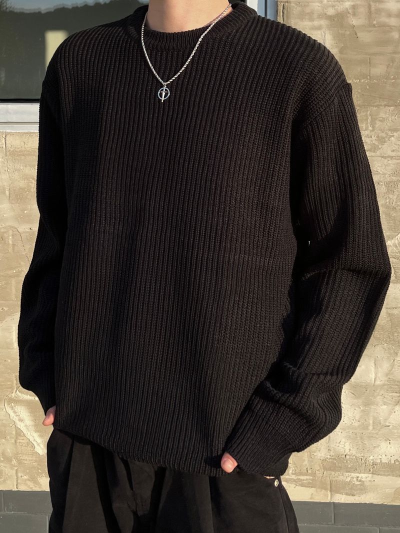 Hatchi Oversized Round Knit Sweater (10 colors)