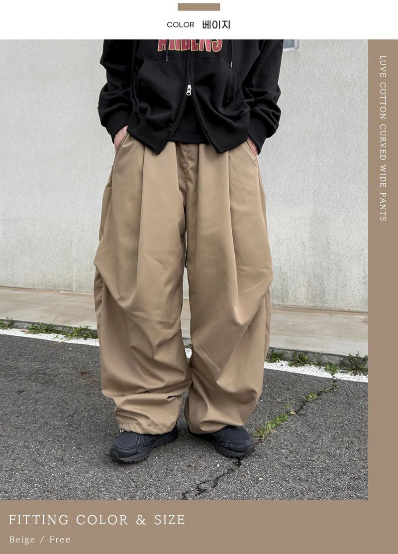 Luve Cotton Curved Wide Pants