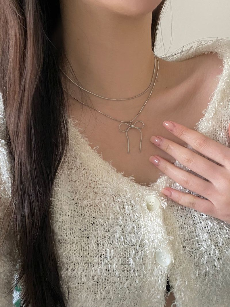 Blingmoon(ブリングムーン)の「Line Ribbon Layered Necklace Choker(Accessories)」