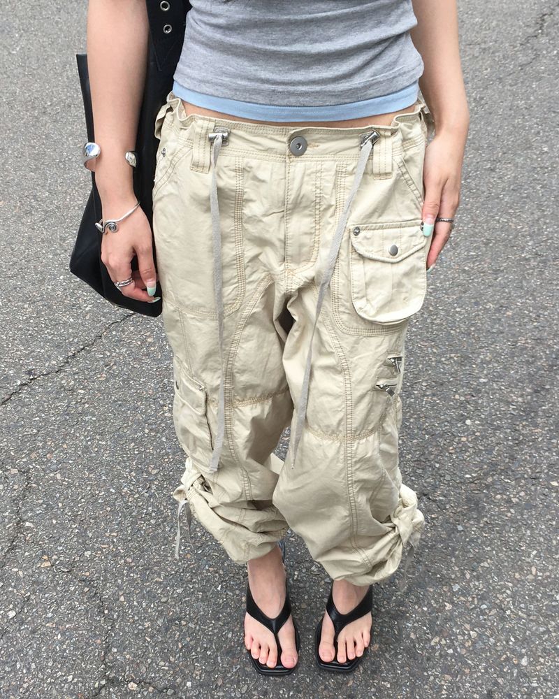 (2way) Vintage cargo string pants