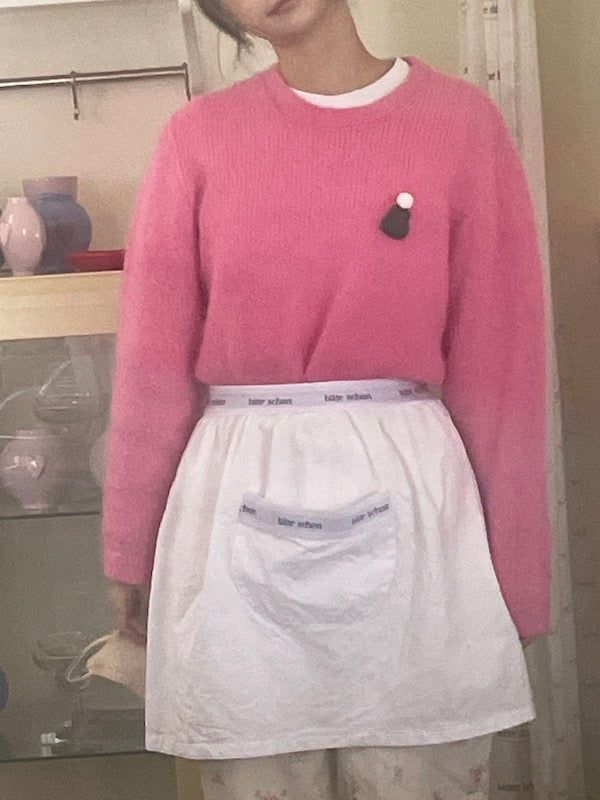 bitteschon band-waist apron