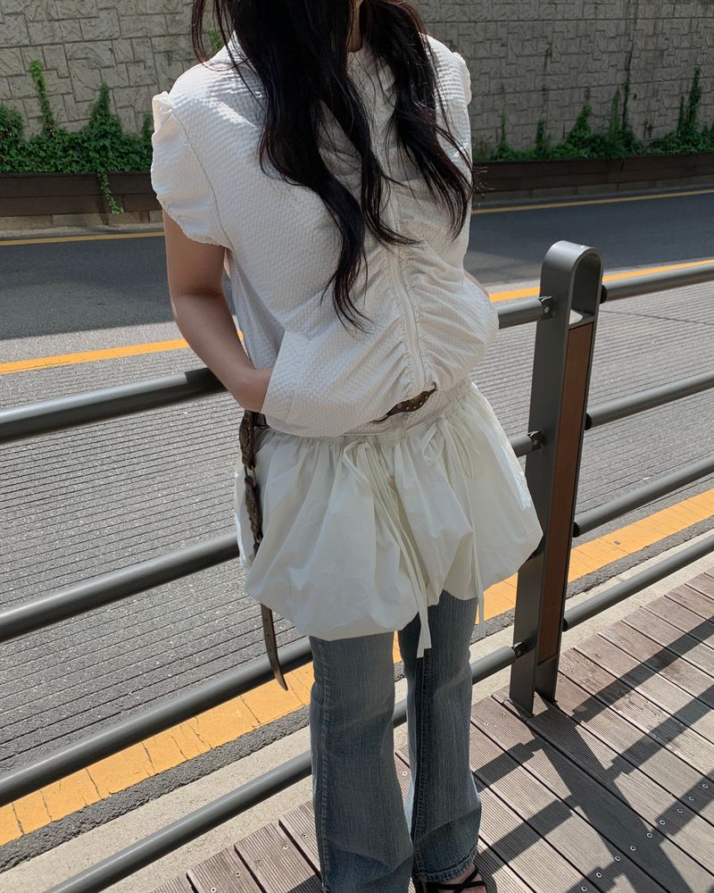 Puff shirring jumper