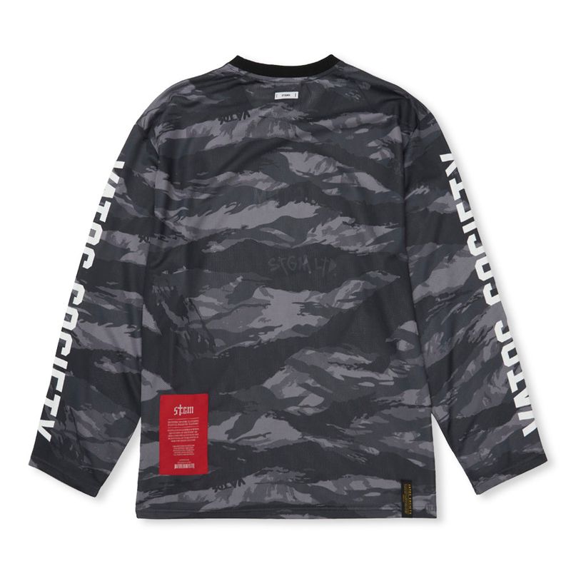 Mesh Oversized Long Sleeves Tiger Camouflage