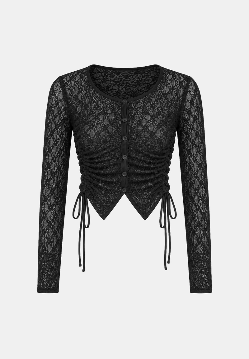 Eline Lace Shirring Cardigan