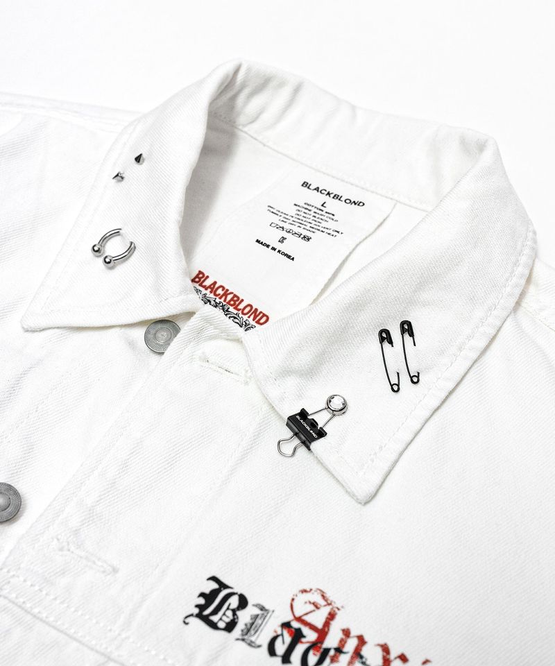 BBD Anxiety Smoke Graphic Denim Jacket (White)