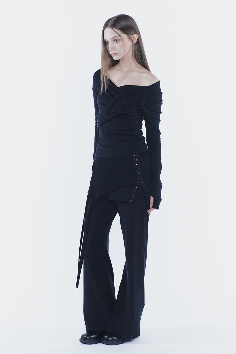 RUBY HOOK LAYERED PANTS black