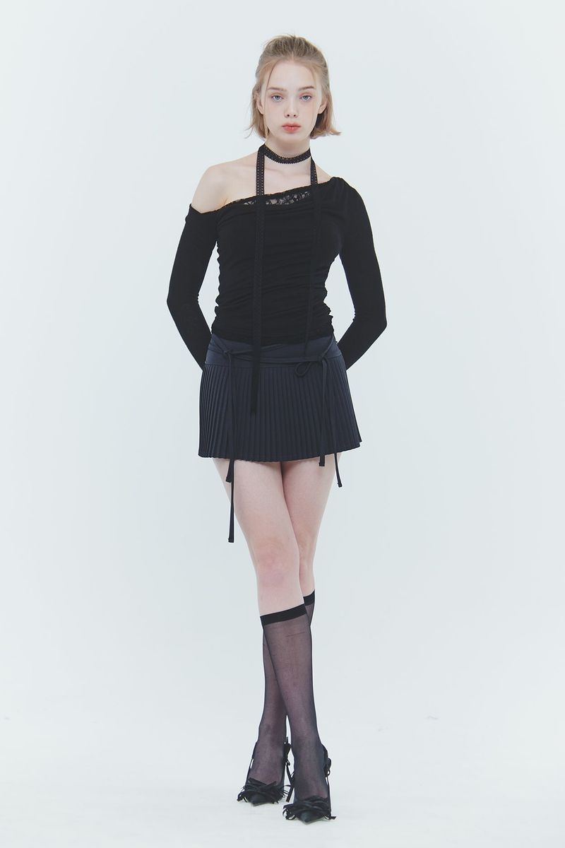 PAIN OR PLEASURE（ペインオアプレジャー）の「ECHO PLEATS SKIRT (SS ver.) charcoal（Skirts）」