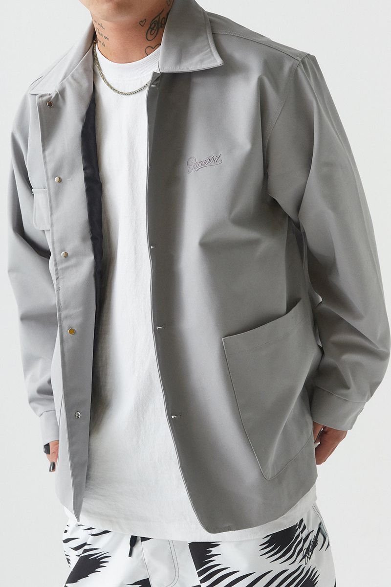 BSR2223FWJK063 LOGO COLLAR COTTON BASIC JACKET GRAY