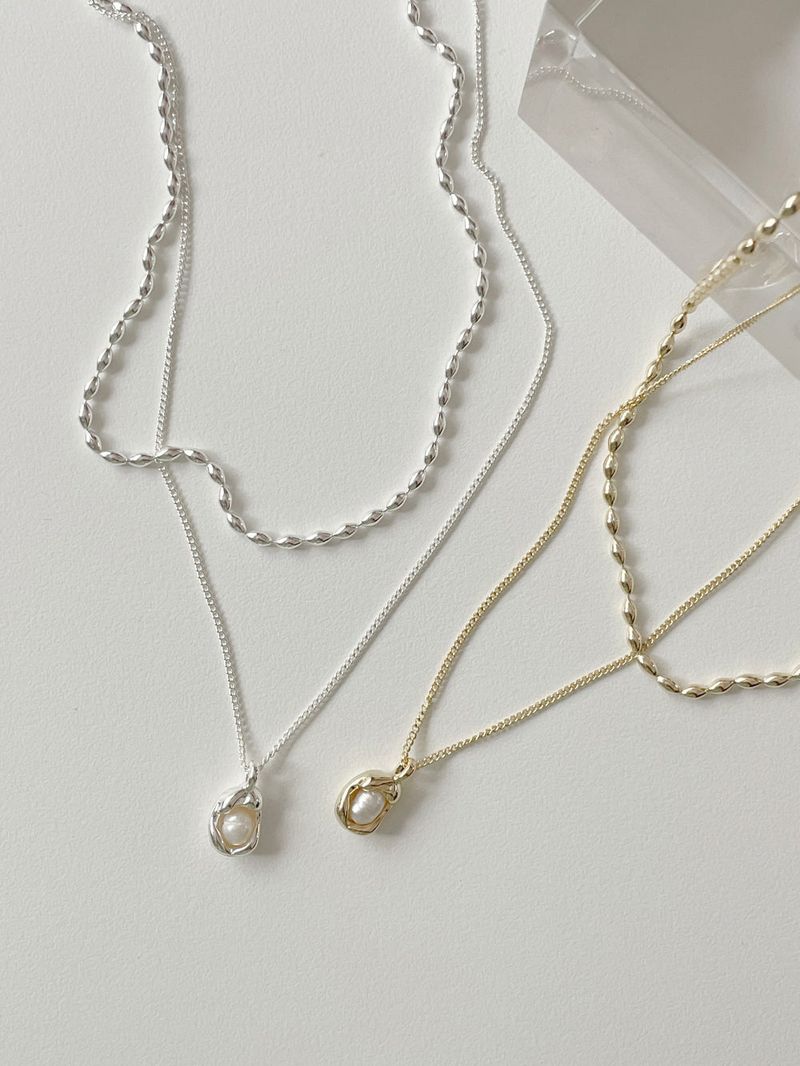 Pearl Shell Layered Necklace