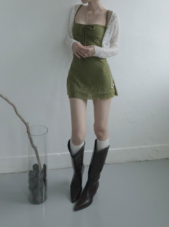 Plume Jacquard Sleeveless One Piece