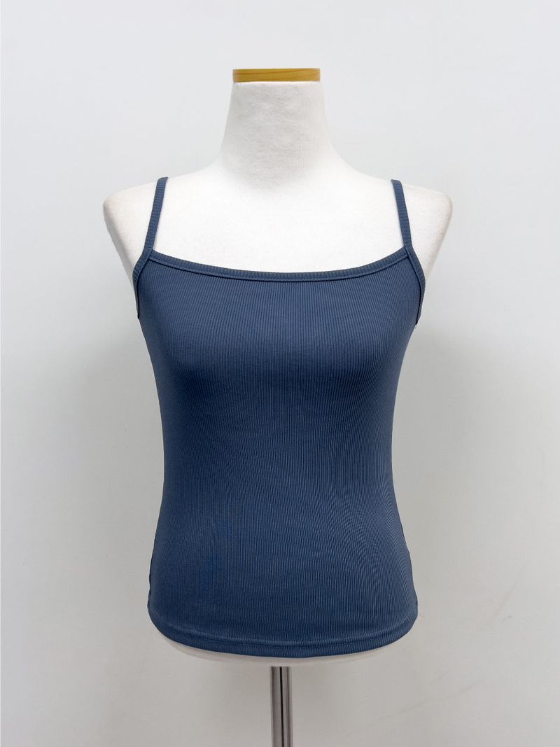 Boat Neck Square Ribbed Sleeveless