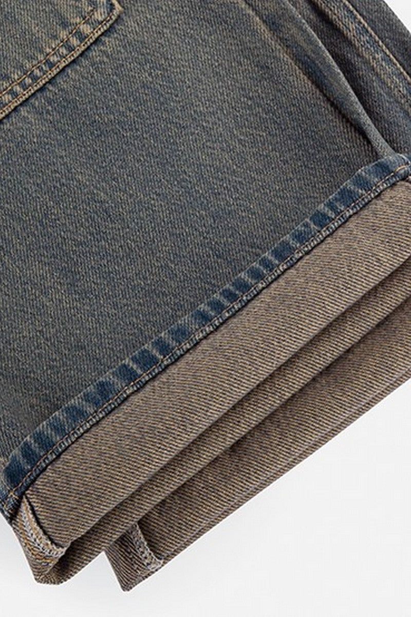 Washed Flare Work Jeans