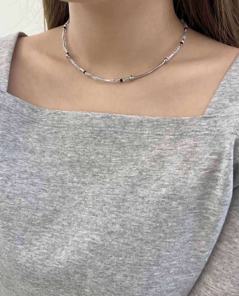 mix steel stick necklace