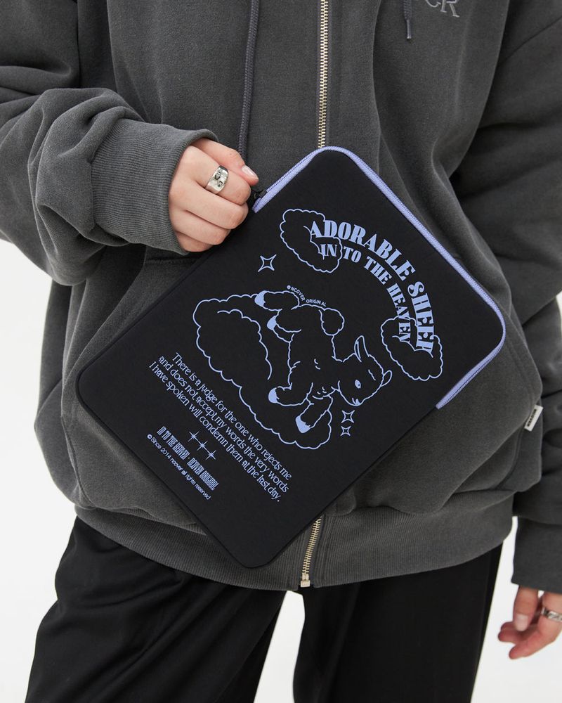 ADORABLE SHEEP-BLACK(IPAD POUCH)
