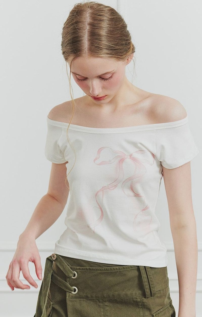 VERA RIBBON TEE white