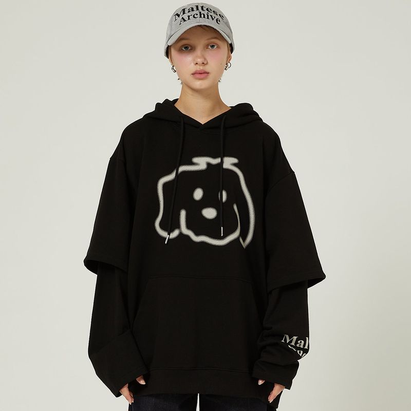 Maltese logo layered hoodie