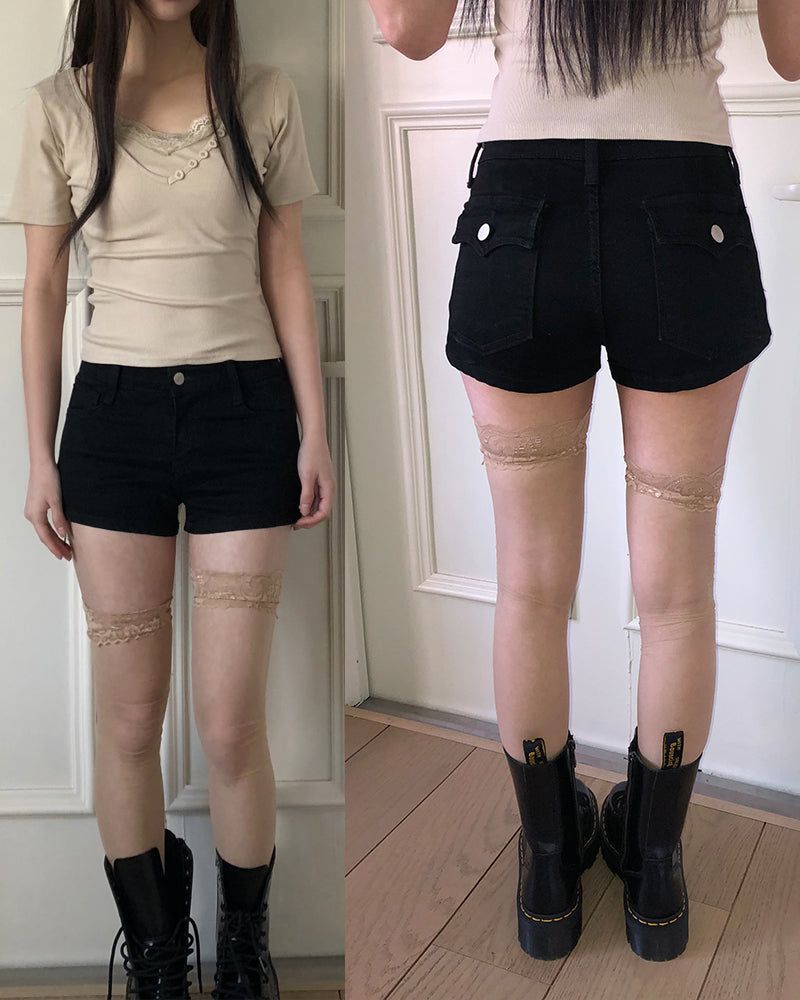 WONDER WONDER（ワンダーワンダー）の「エレルハイウェストボタンショートパンツ（パンツ）」