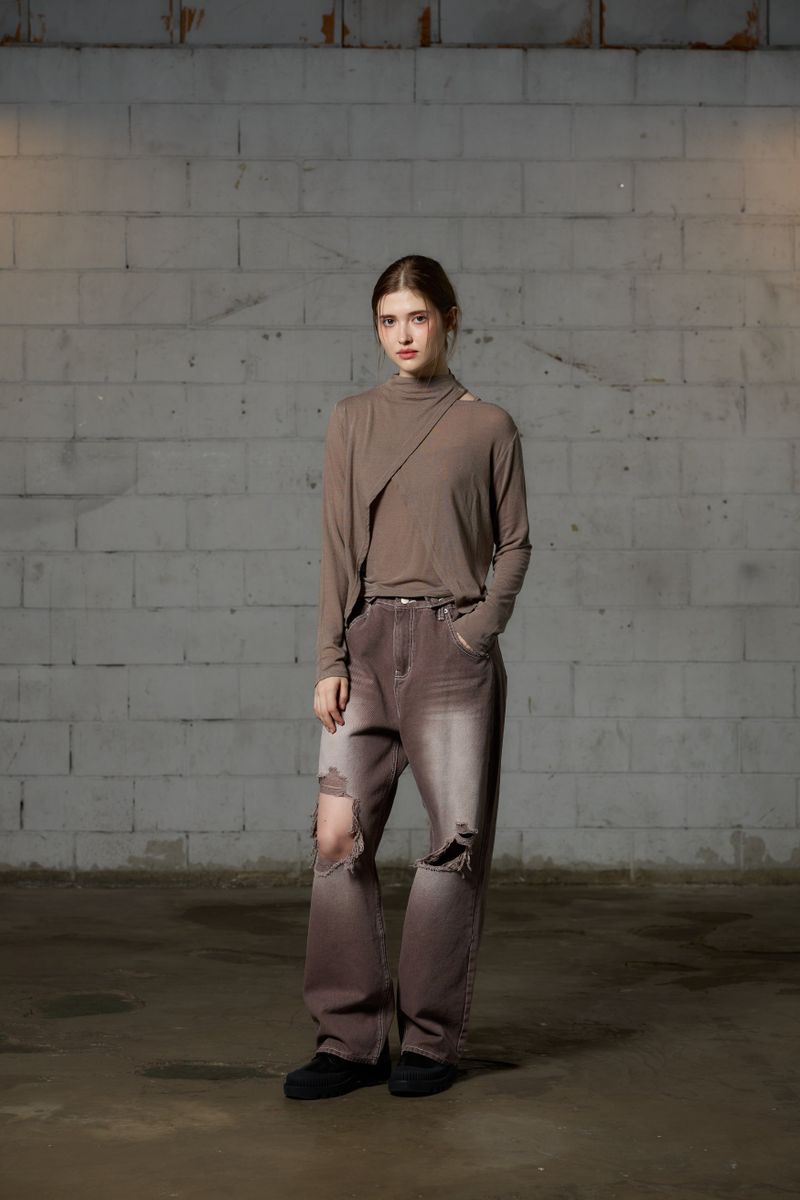 LOTUS DENIM PANTS / DARK BROWN