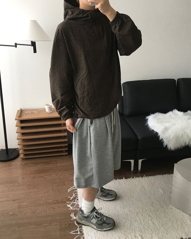 Burnt Check Hood Windbreaker