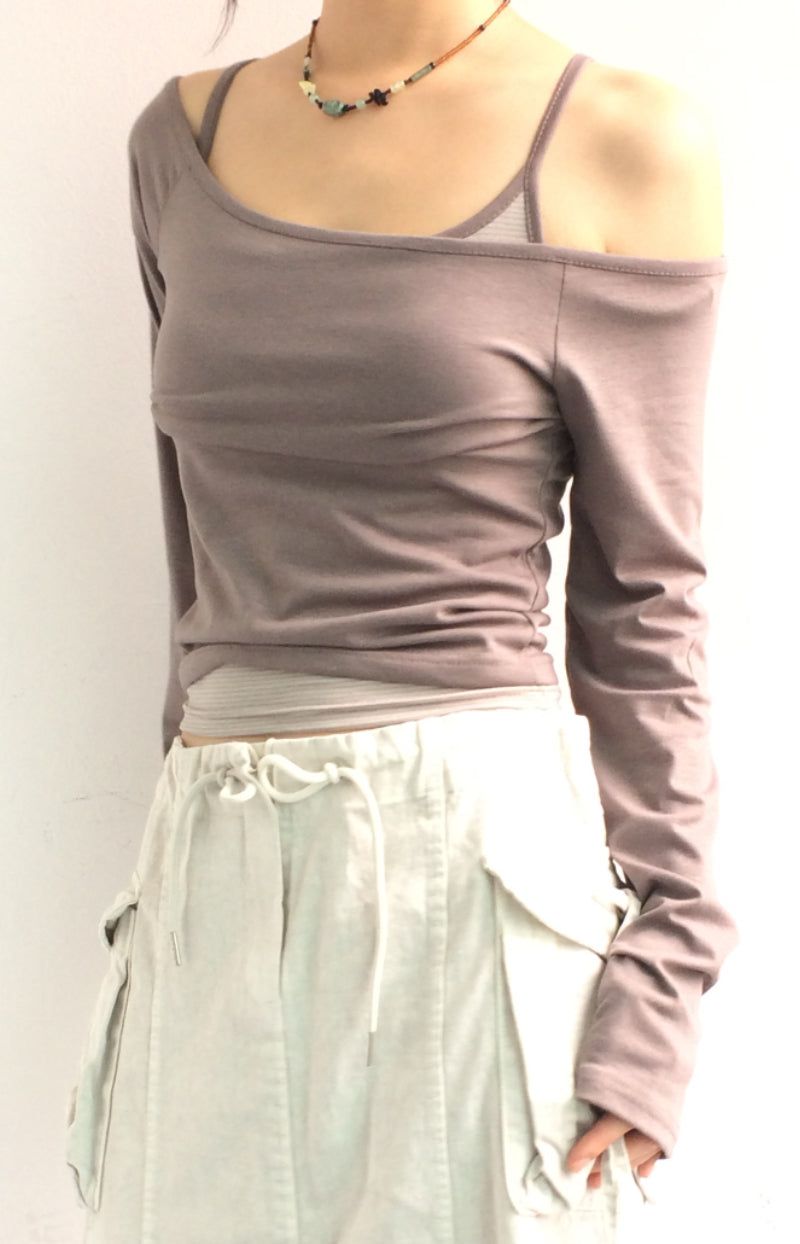 Striped mood layered t