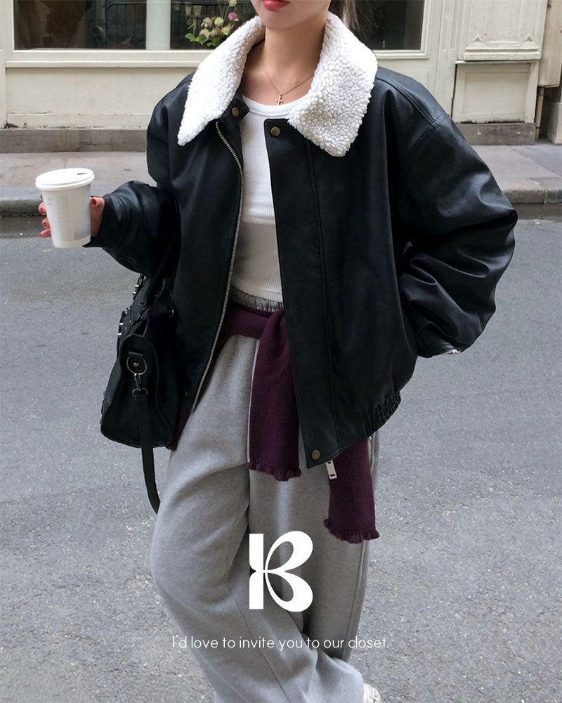 BEIDELLI（ベイデリー）の「[ORIGINAL] Penta Leather Wool Shearling Jumper（Jackets/Outerwear）」