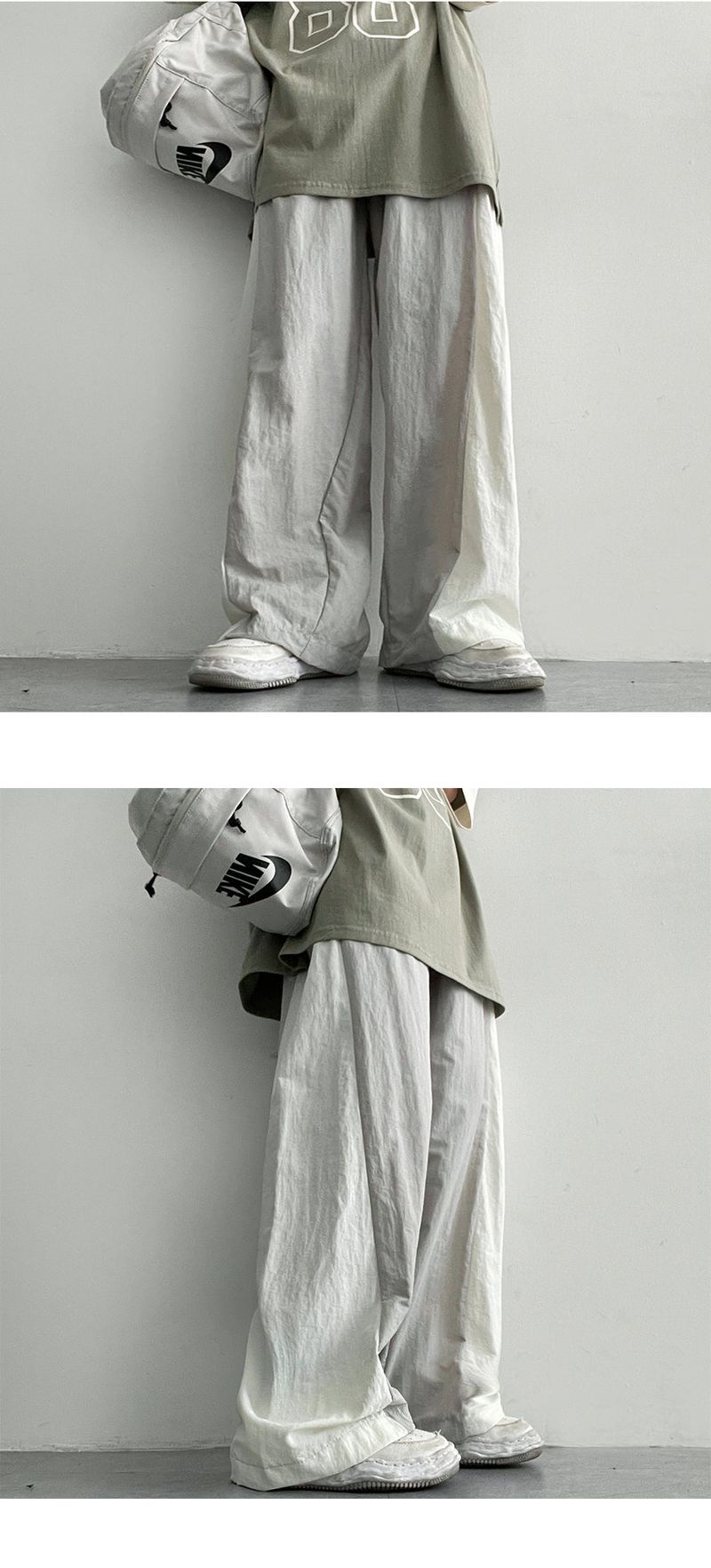 Fleonilon Color Banding Wide Pants