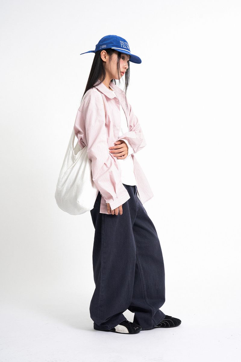 Pint stripe over fit shirt