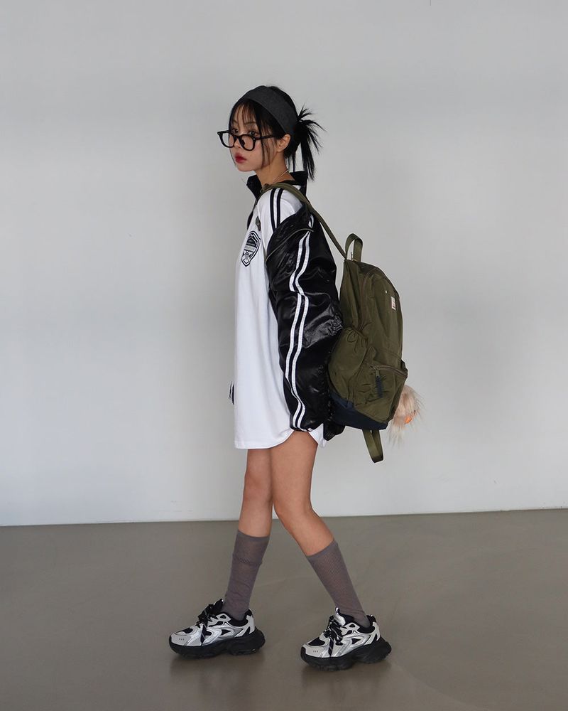 [UNISEX] Track Glossy Windbreaker Jersey Jacket