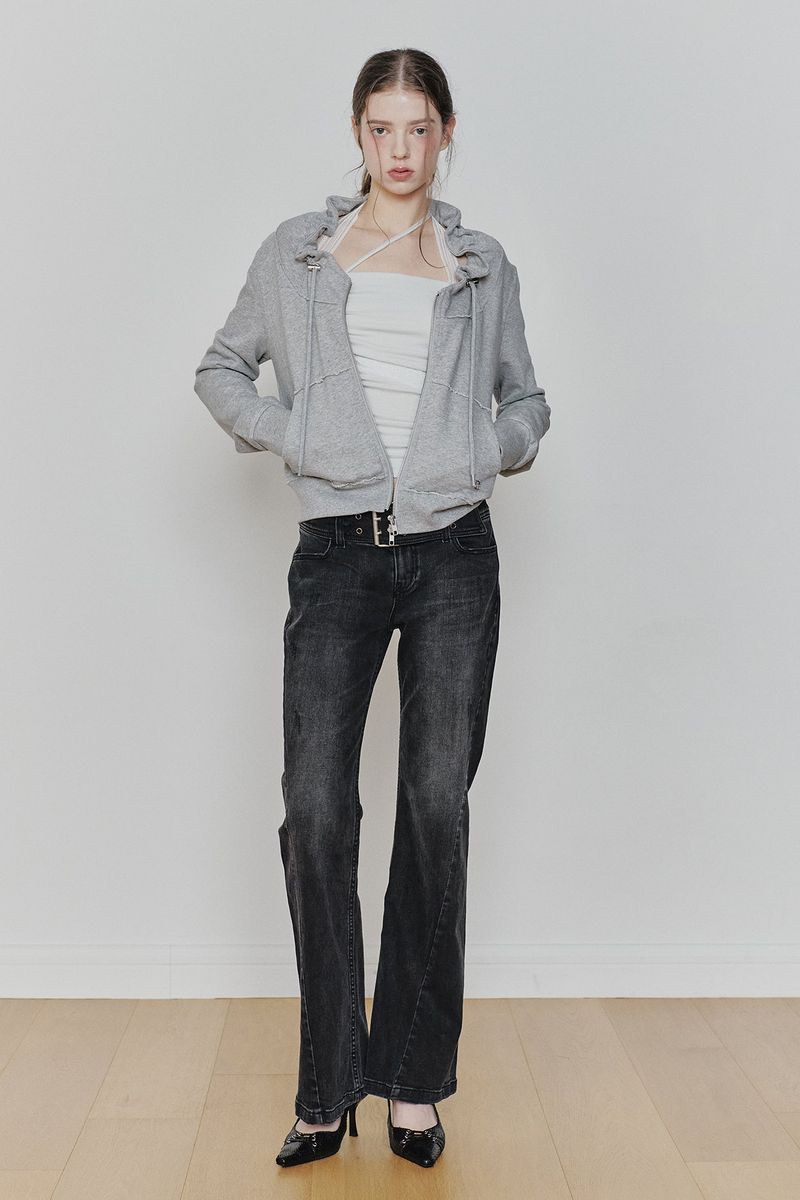 BLOOM ZIP-UP JACKET melange grey
