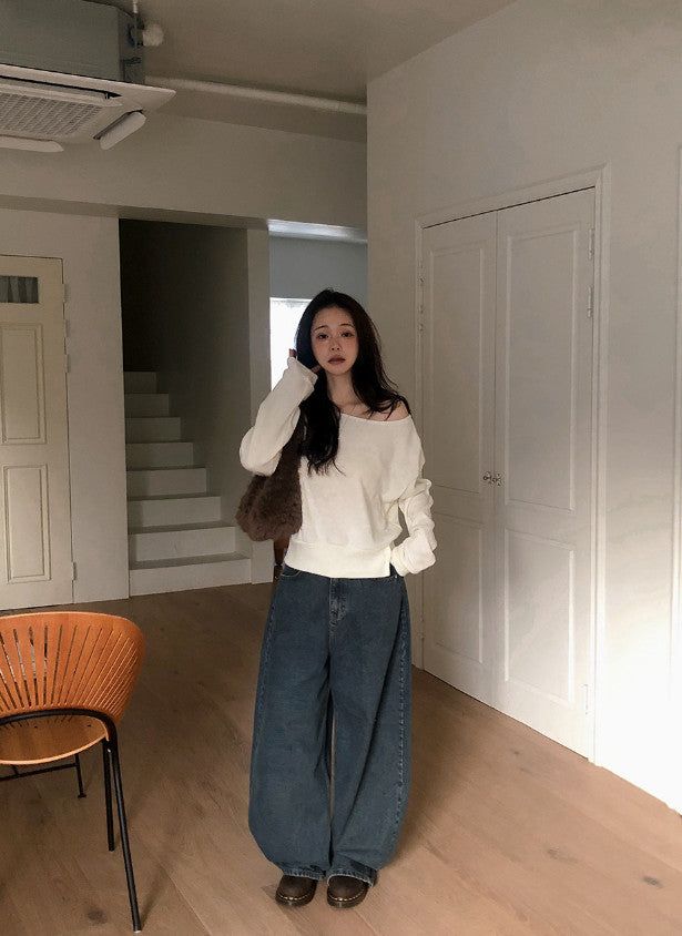 2WAY Button Slit One Shoulder Knit (3color)