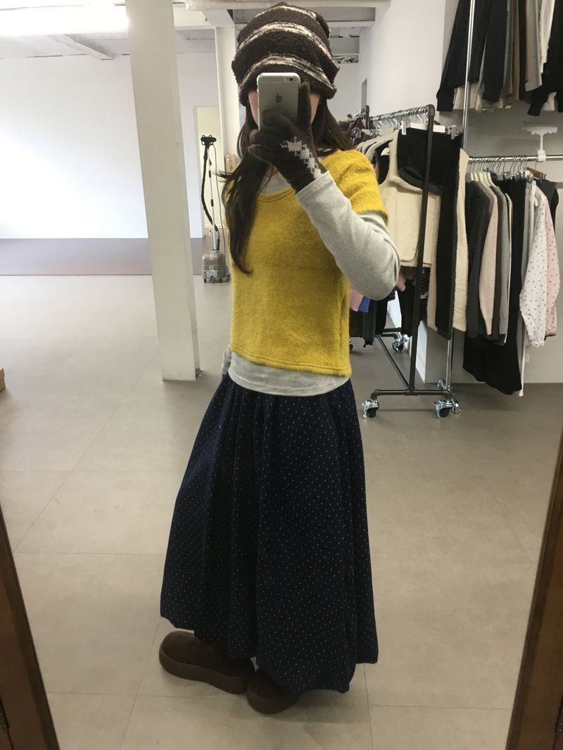 Wool Dot Balloon Skirt (2Colors)